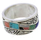 Sterling Silver And Multicolor Water Wave Ring Size 5-1/4 EX40883